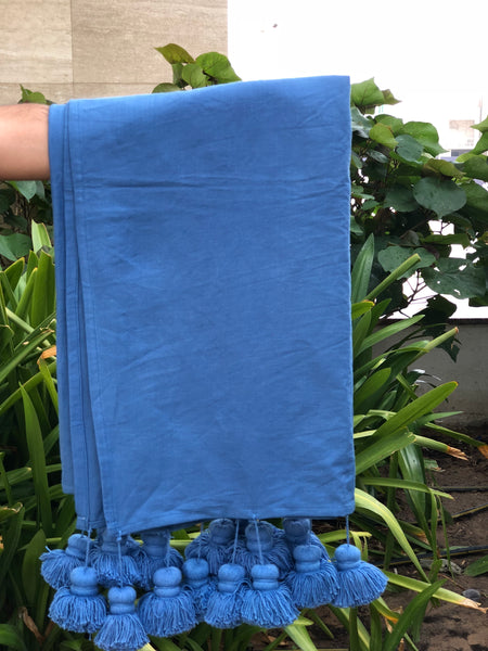 Woven Blue Throw  Blanket