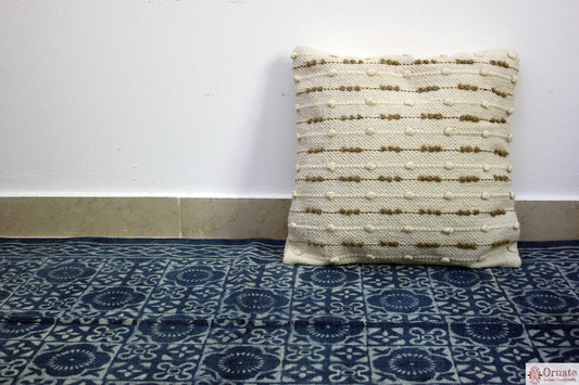 Ornate handicrafts Boho cushions, scandinavian nordic style, bohemian decor, handwoven, artisan made, sofa cushion, India, indigo, Throw, couch, sofa cover, 18"