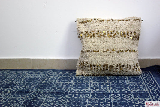 Ornate handicrafts Boho cushions, scandinavian nordic style, bohemian decor, handwoven, artisan made, sofa cushion, India, indigo, Throw, couch, sofa cover, 18"