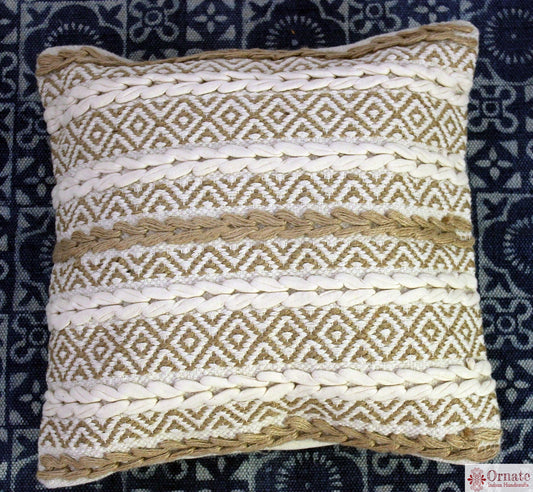 Ornate handicrafts Boho cushions, scandinavian nordic style, bohemian decor, handwoven, artisan made, sofa cushion, India, indigo, Throw, couch, sofa cover, 18"