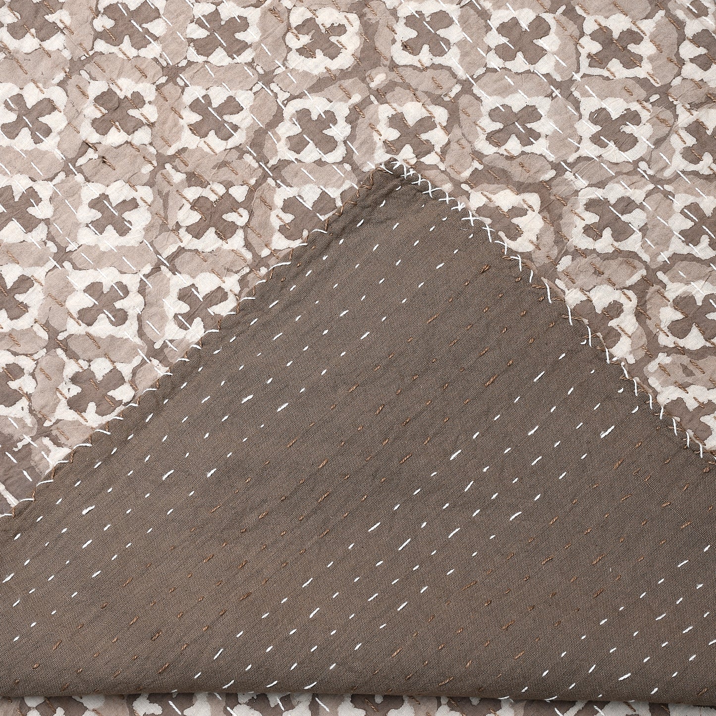Brown Diamond Kantha Quilt
