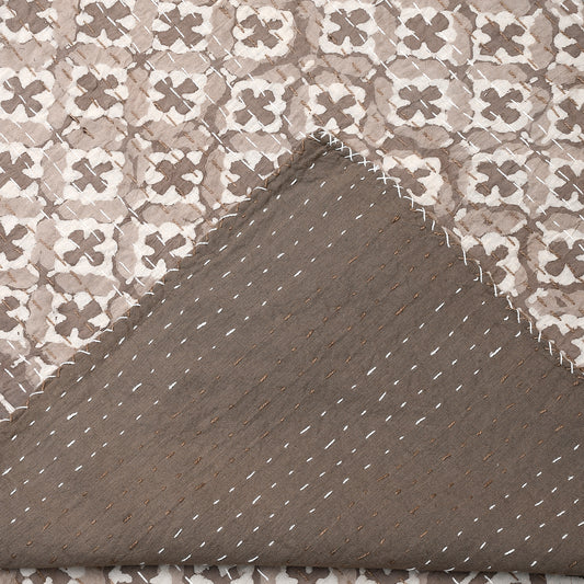 Brown Diamond Kantha Quilt