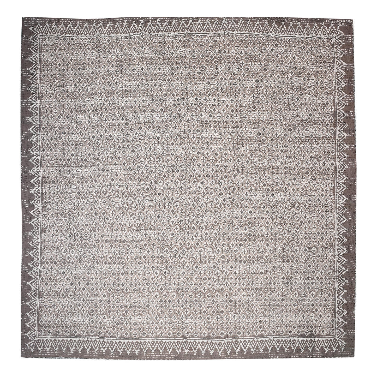Brown Diamond Kantha Quilt