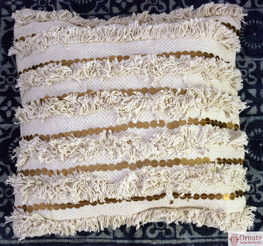 Ornate handicrafts Boho cushions, scandinavian nordic style, bohemian decor, handwoven, artisan made, sofa cushion, India, indigo, Throw, couch, sofa cover, 18"