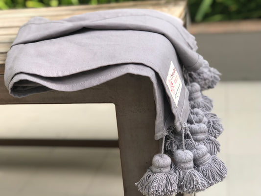 Woven Grey Throw  Blanket