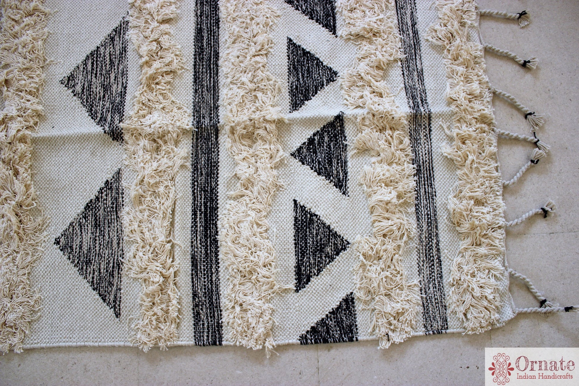 Handmade Scandinavian Rug India cotton bohomenian nordic decor artisan sustainable