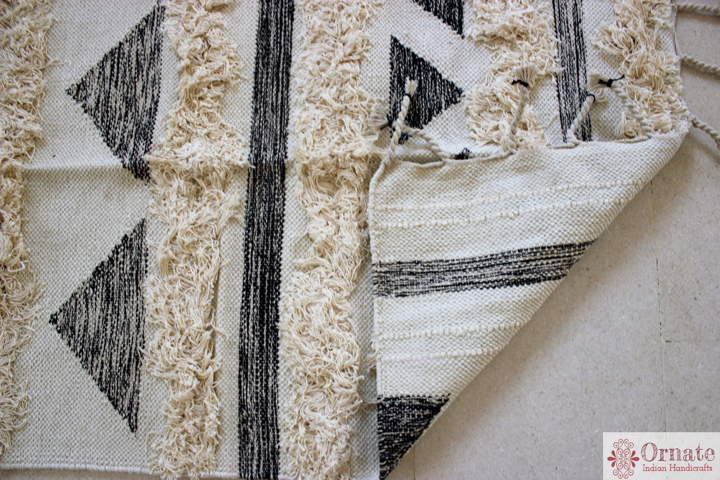 Handmade Scandinavian Rug India cotton bohomenian nordic decor artisan sustainable