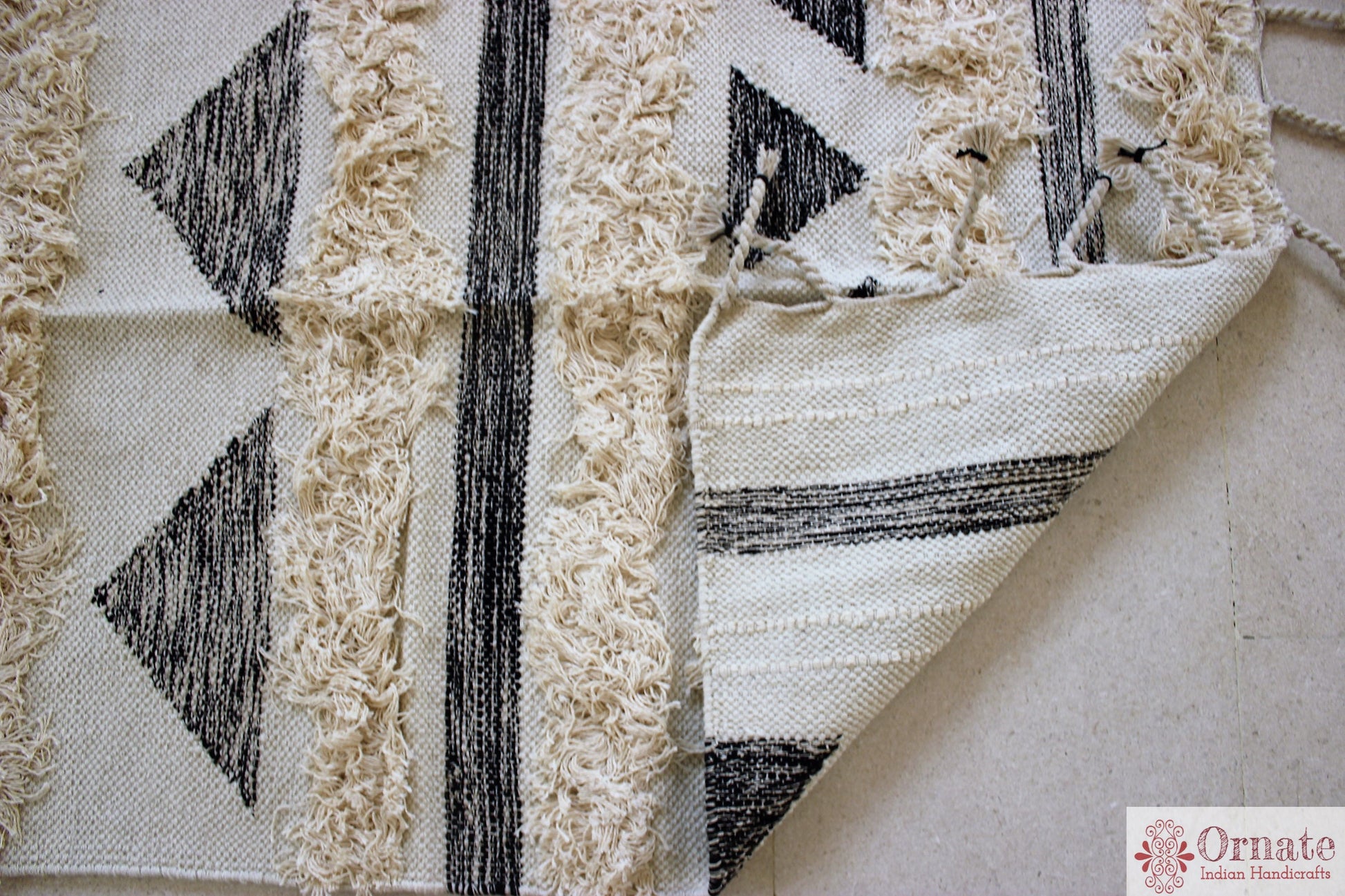 Handmade Scandinavian Rug India cotton bohomenian nordic decor artisan sustainable