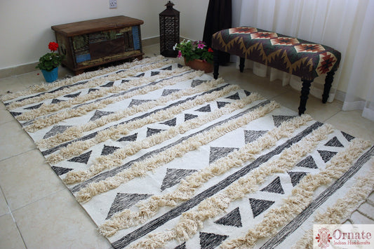 Handmade Scandinavian Rug India cotton bohomenian nordic decor artisan sustainable