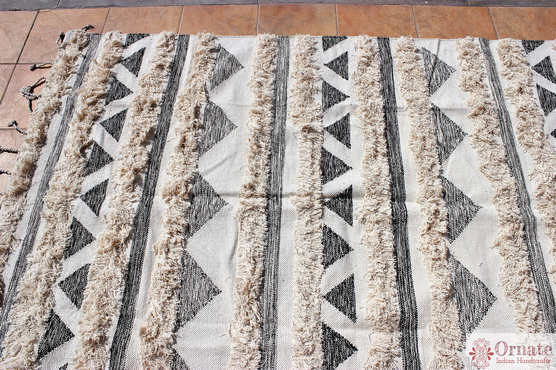 Handmade Scandinavian Rug India cotton bohomenian nordic decor artisan sustainable