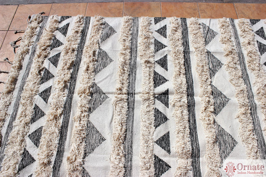 Handmade Scandinavian Rug India cotton bohomenian nordic decor artisan sustainable