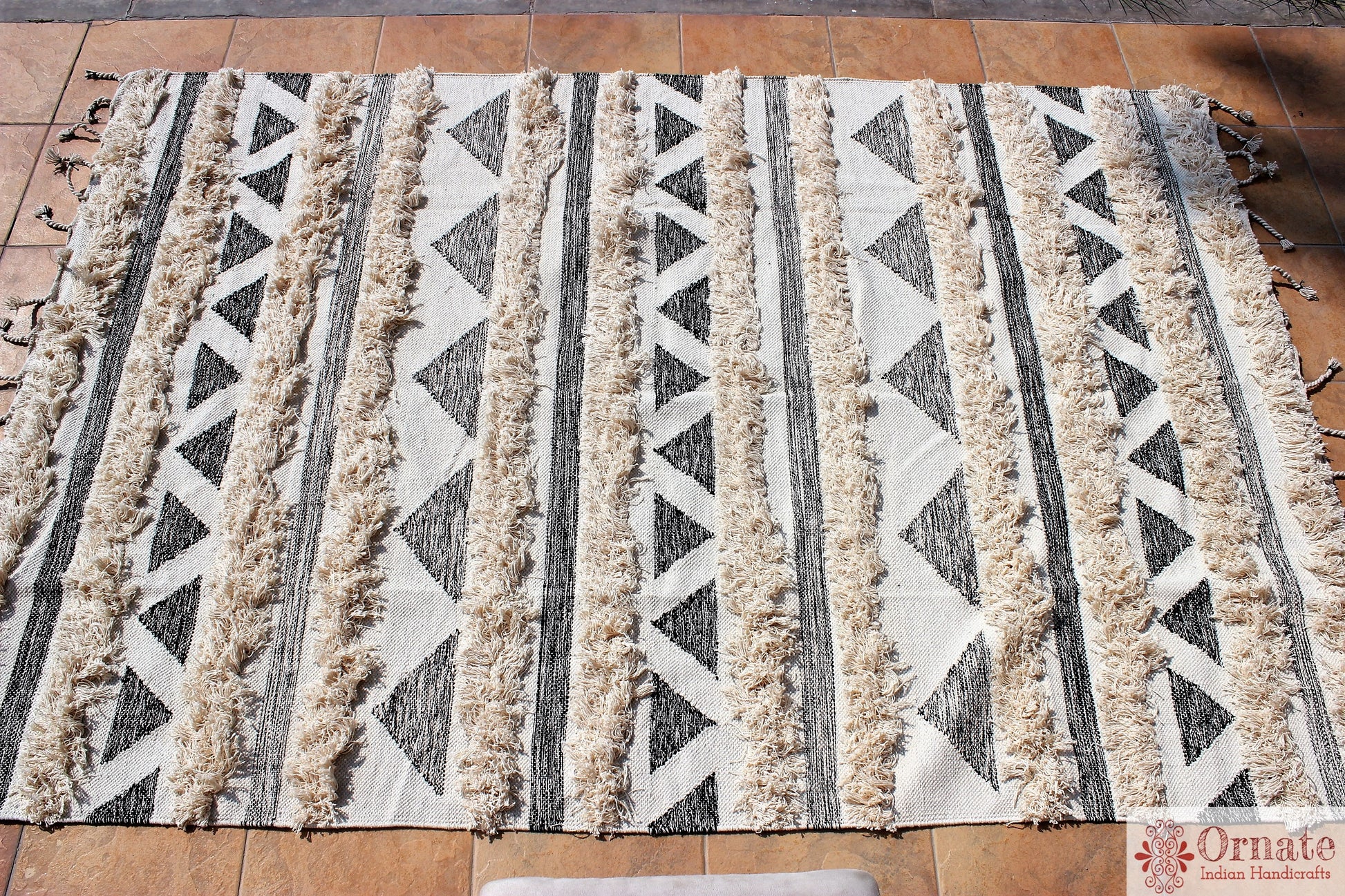 Handmade Scandinavian Rug India cotton bohomenian nordic decor artisan sustainable