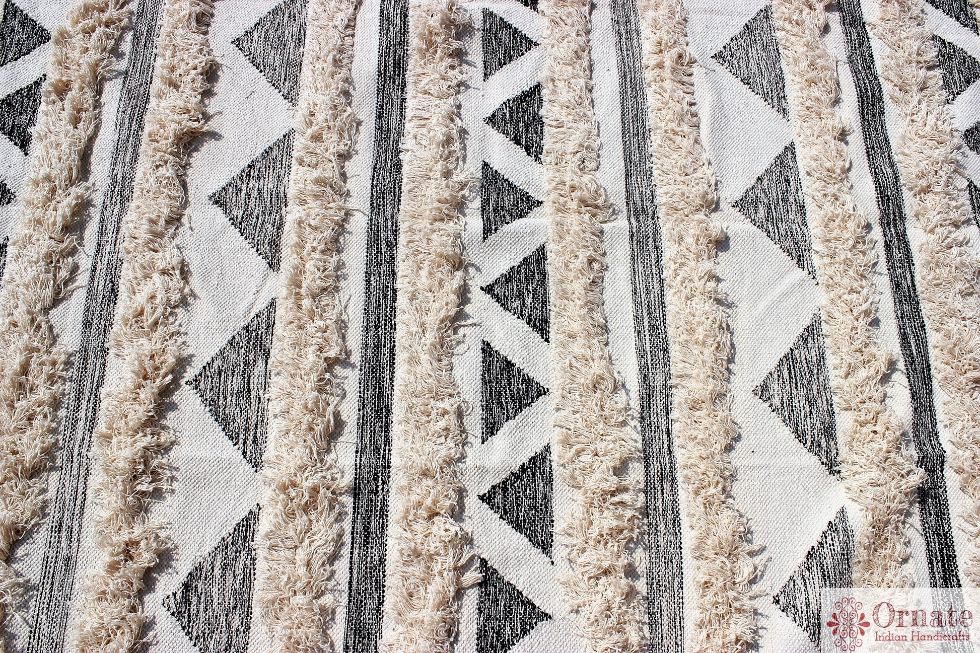Handmade Scandinavian Rug India cotton bohomenian nordic decor artisan sustainable