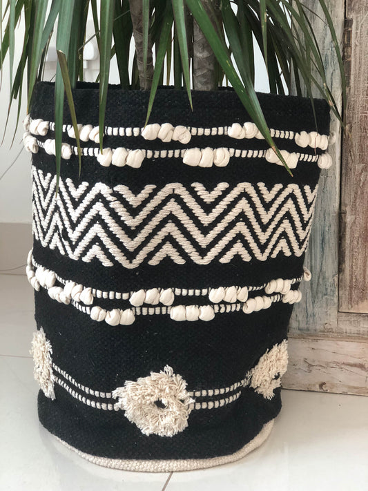 Black Boho Basket