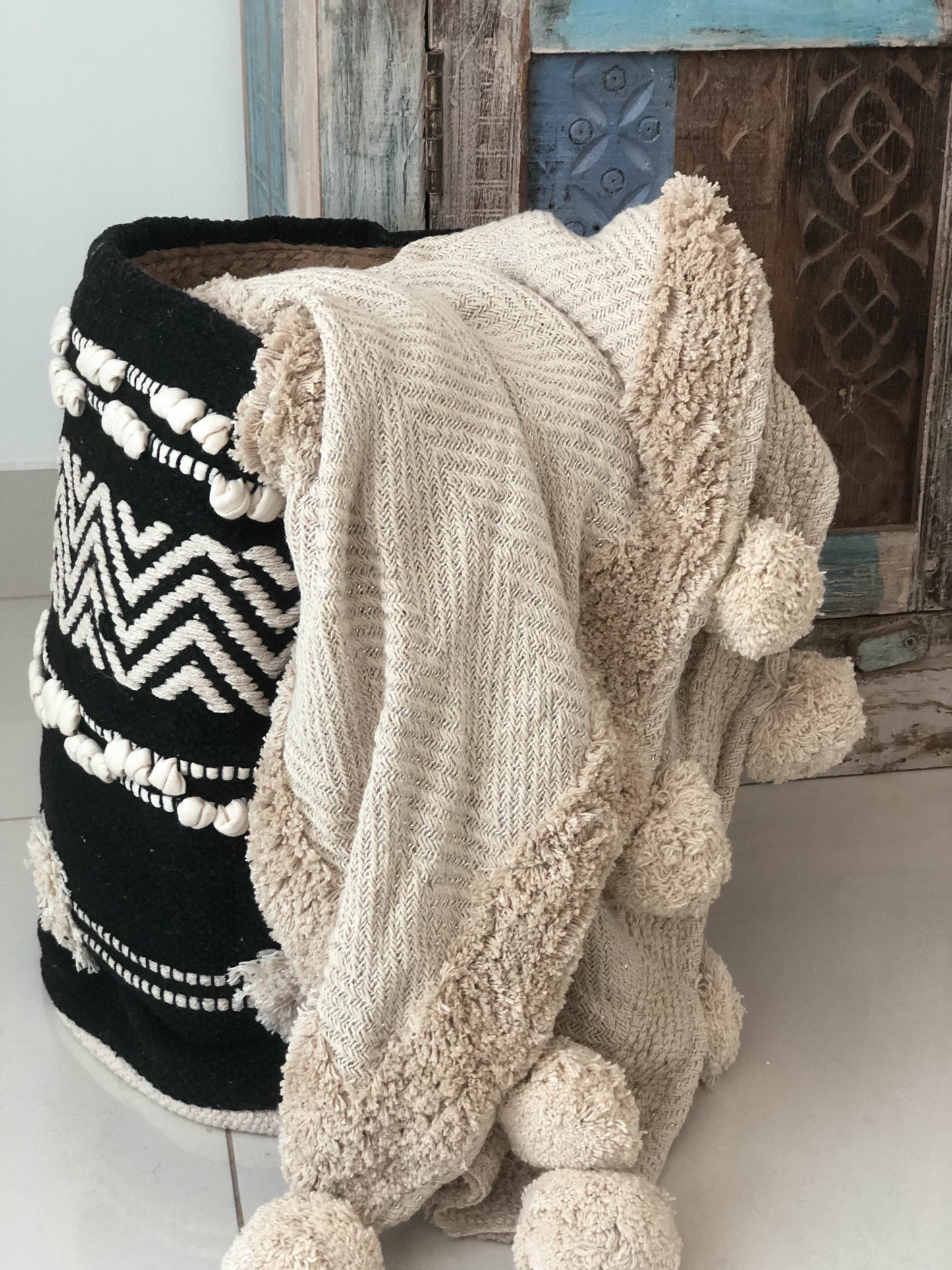 Black Boho Basket