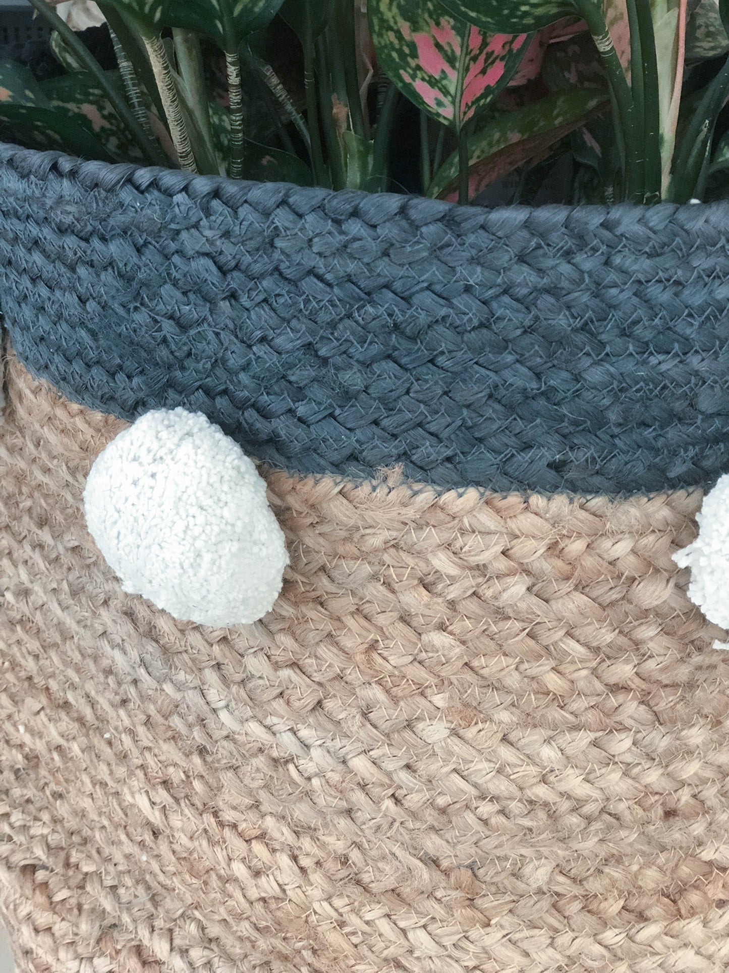 Grey woven Jute basket