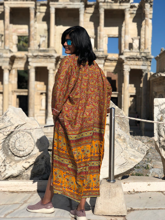 Silk Kimono, New york street style urban outer wear Kimono by Ornate Handicrafts