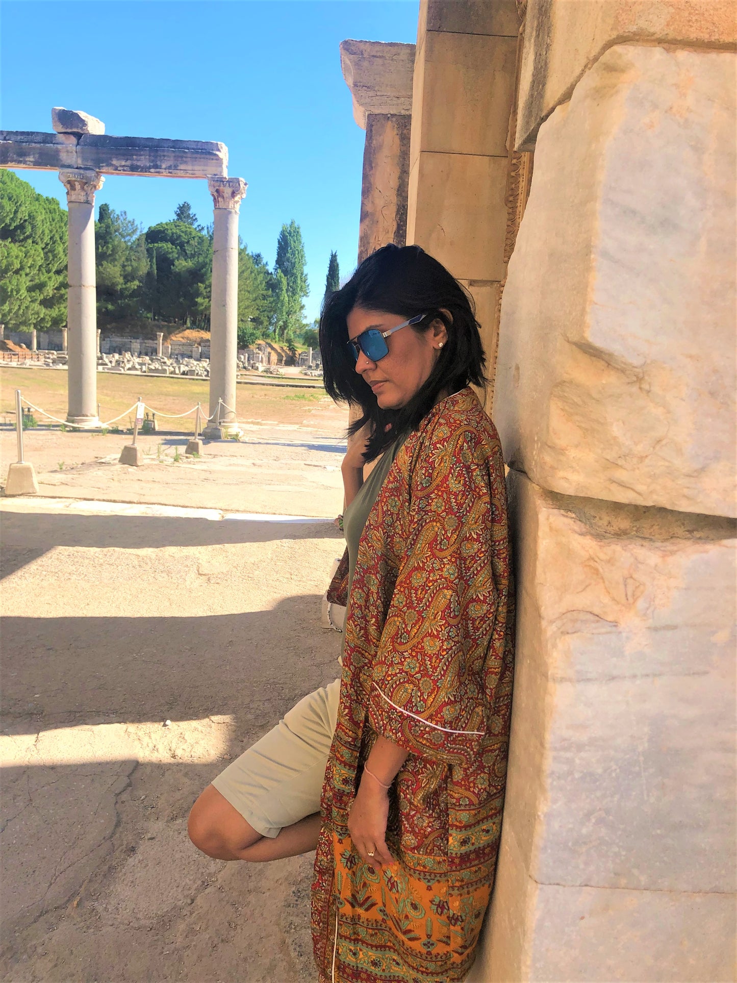 Orange Long Duster Kimono