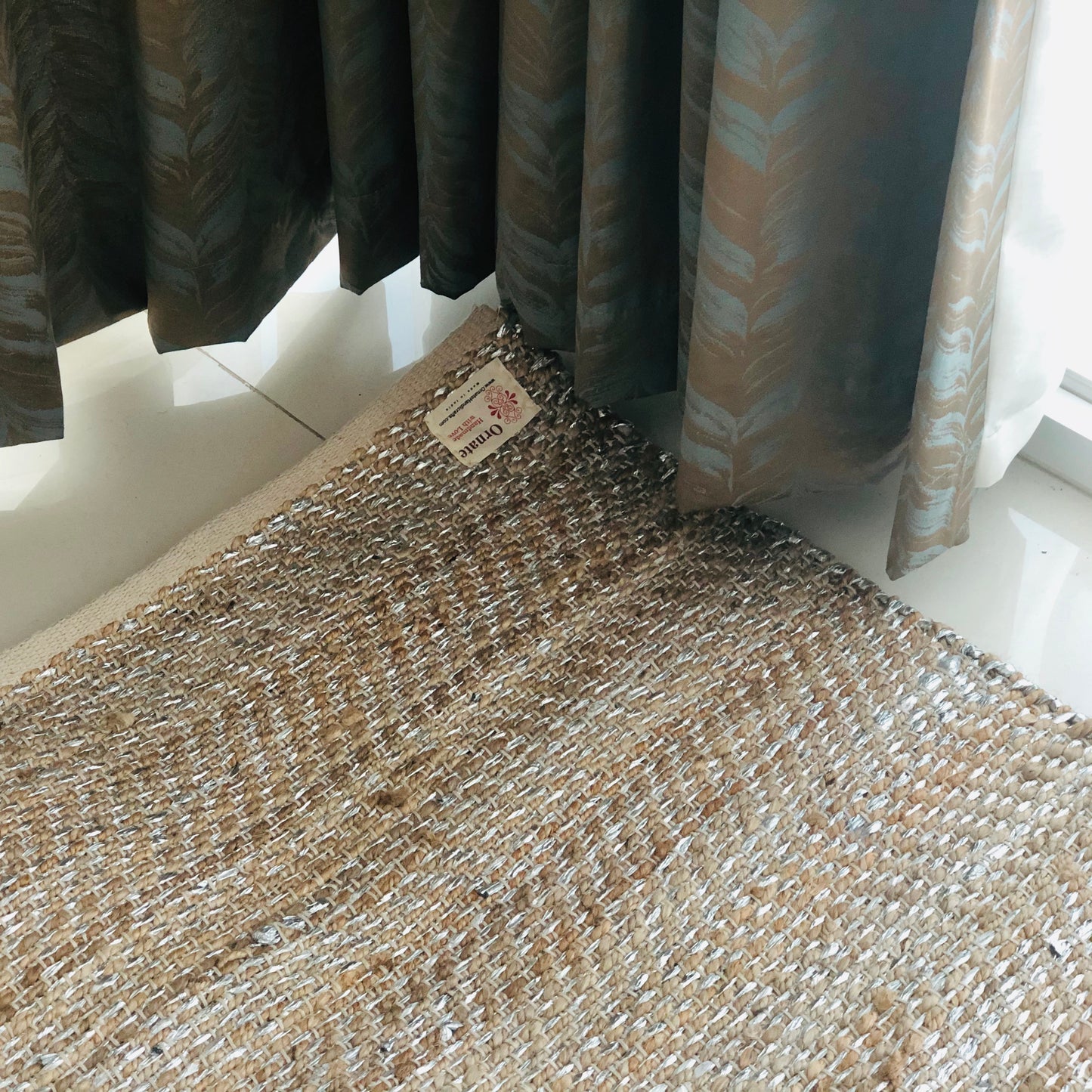 Jute Silver Rug  5x8 feet
