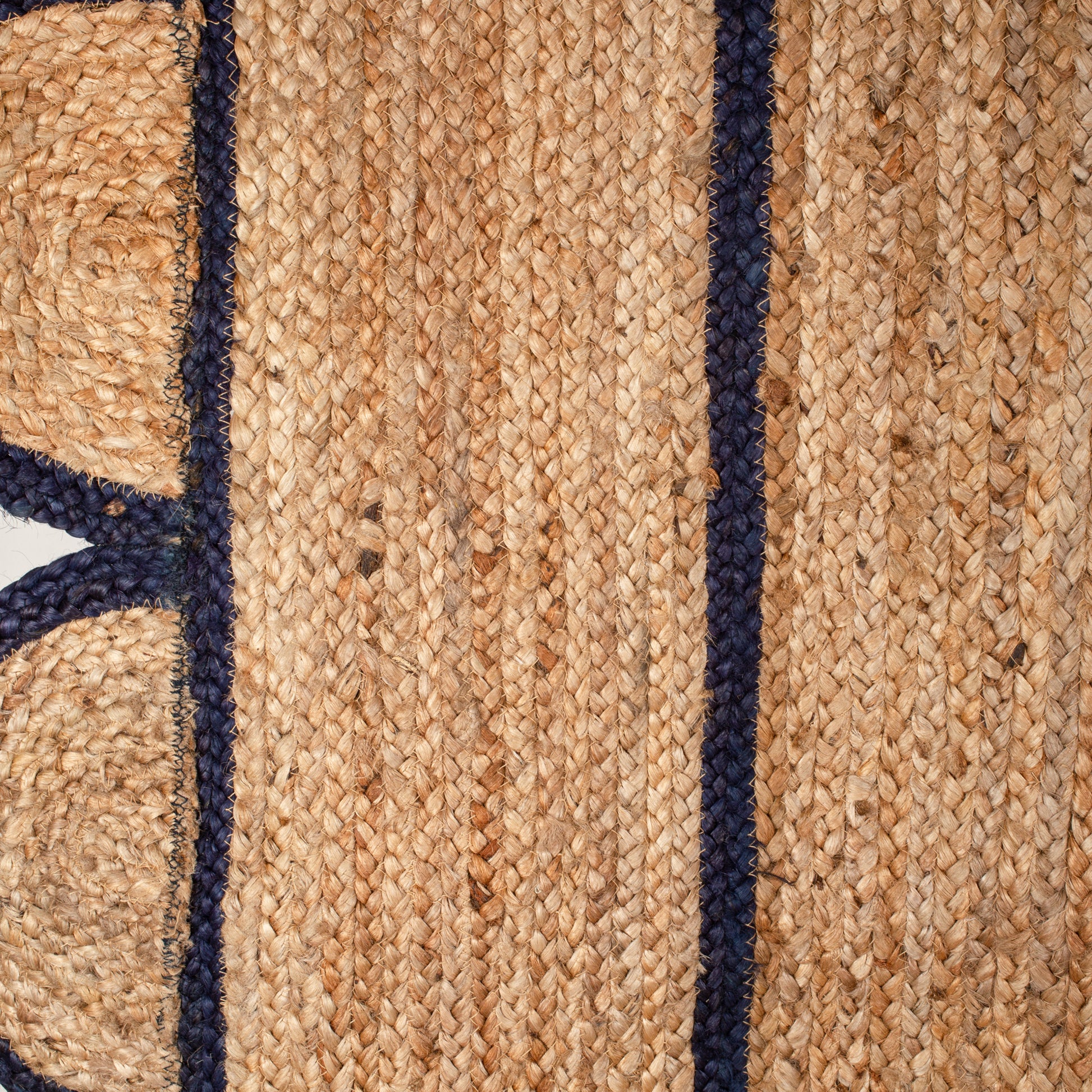 Navy Scallop Edge Braided Jute Rug by Ornate Handicrafts