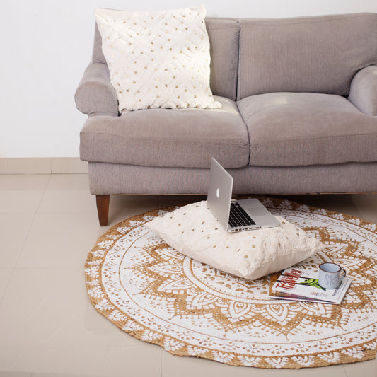 Round Mandala Jute Rug