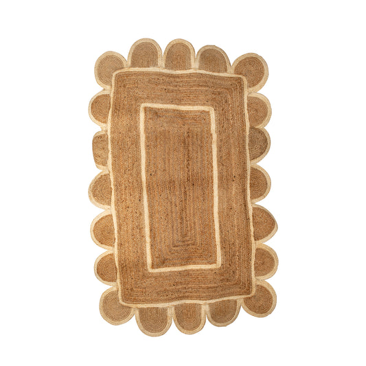 White Jute Scallop Rug