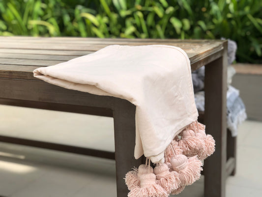 Woven Peach Throw  Blanket