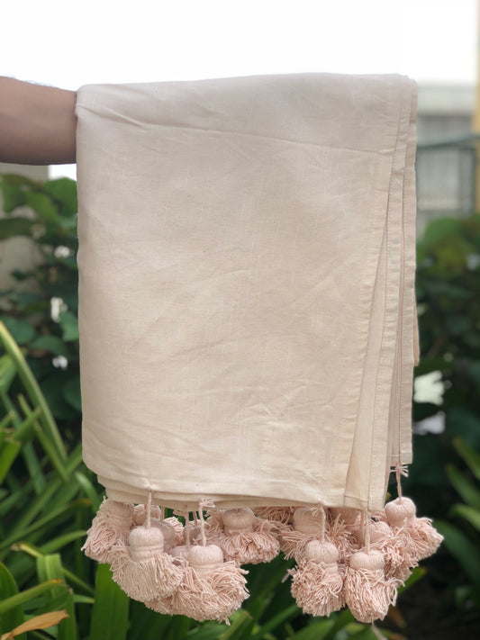 Woven Peach Throw  Blanket