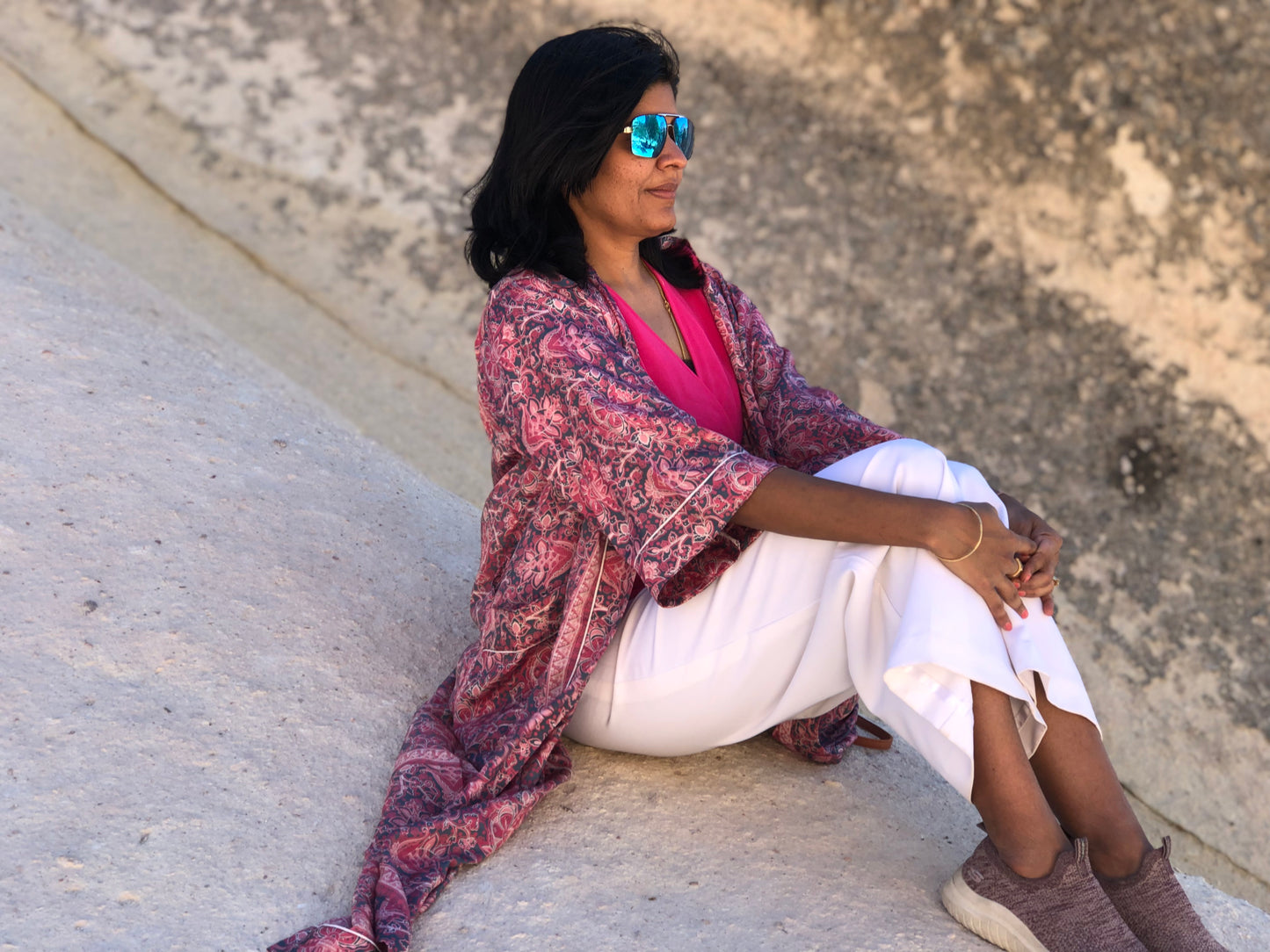 Pink Long Duster Kimono