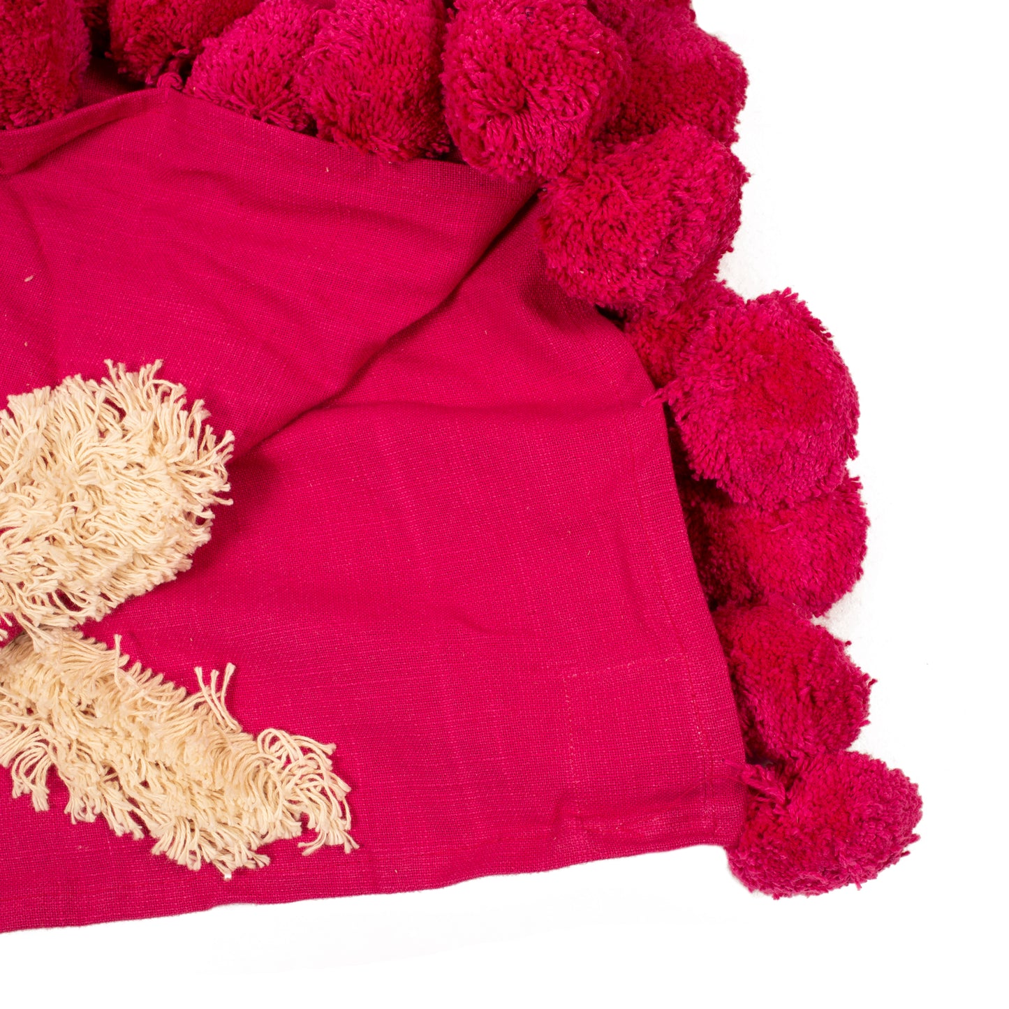 Pink Tufted Throw with Tassels