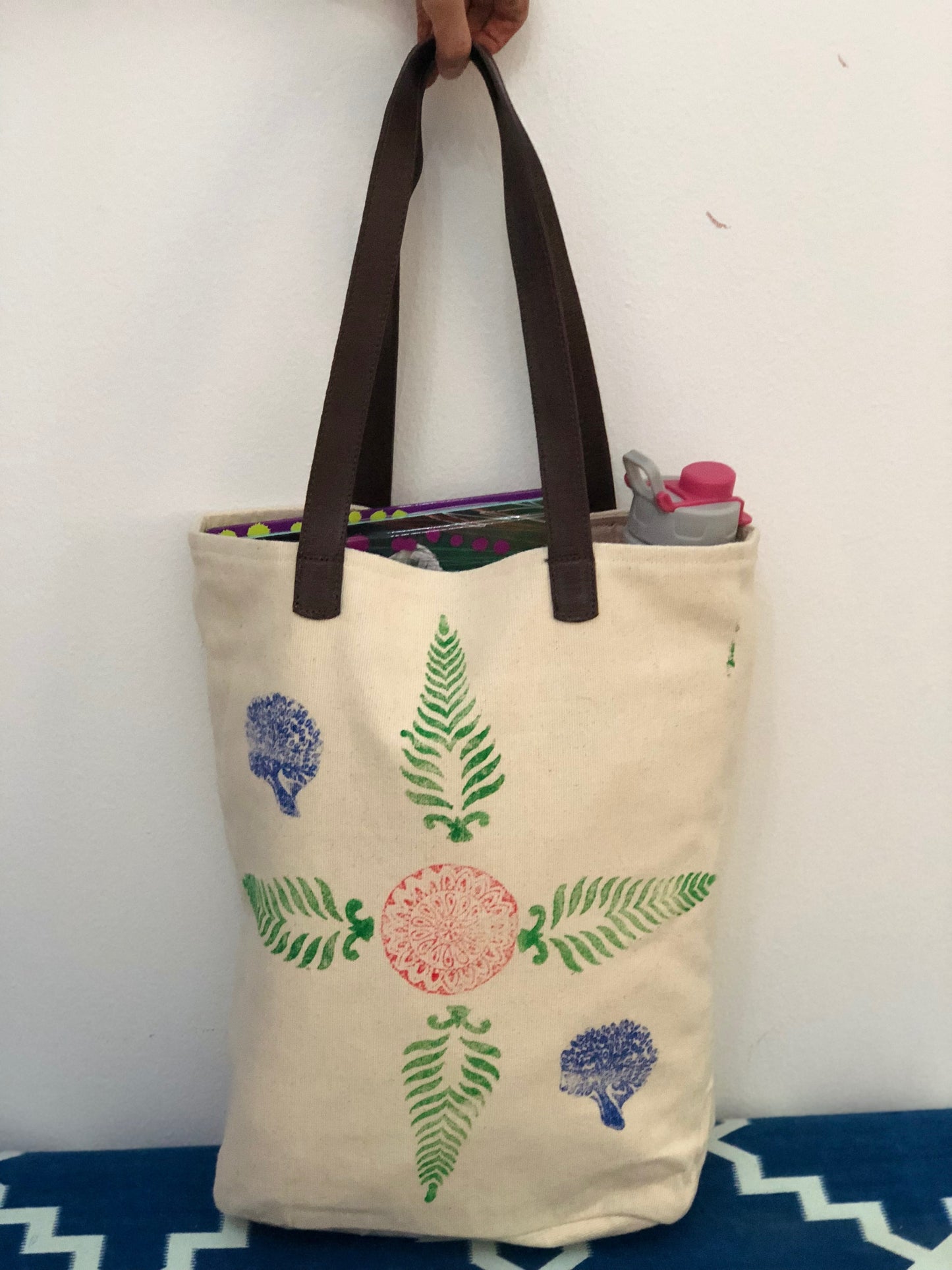 Set of DIY Tote Bag & 2 assorted wooden block