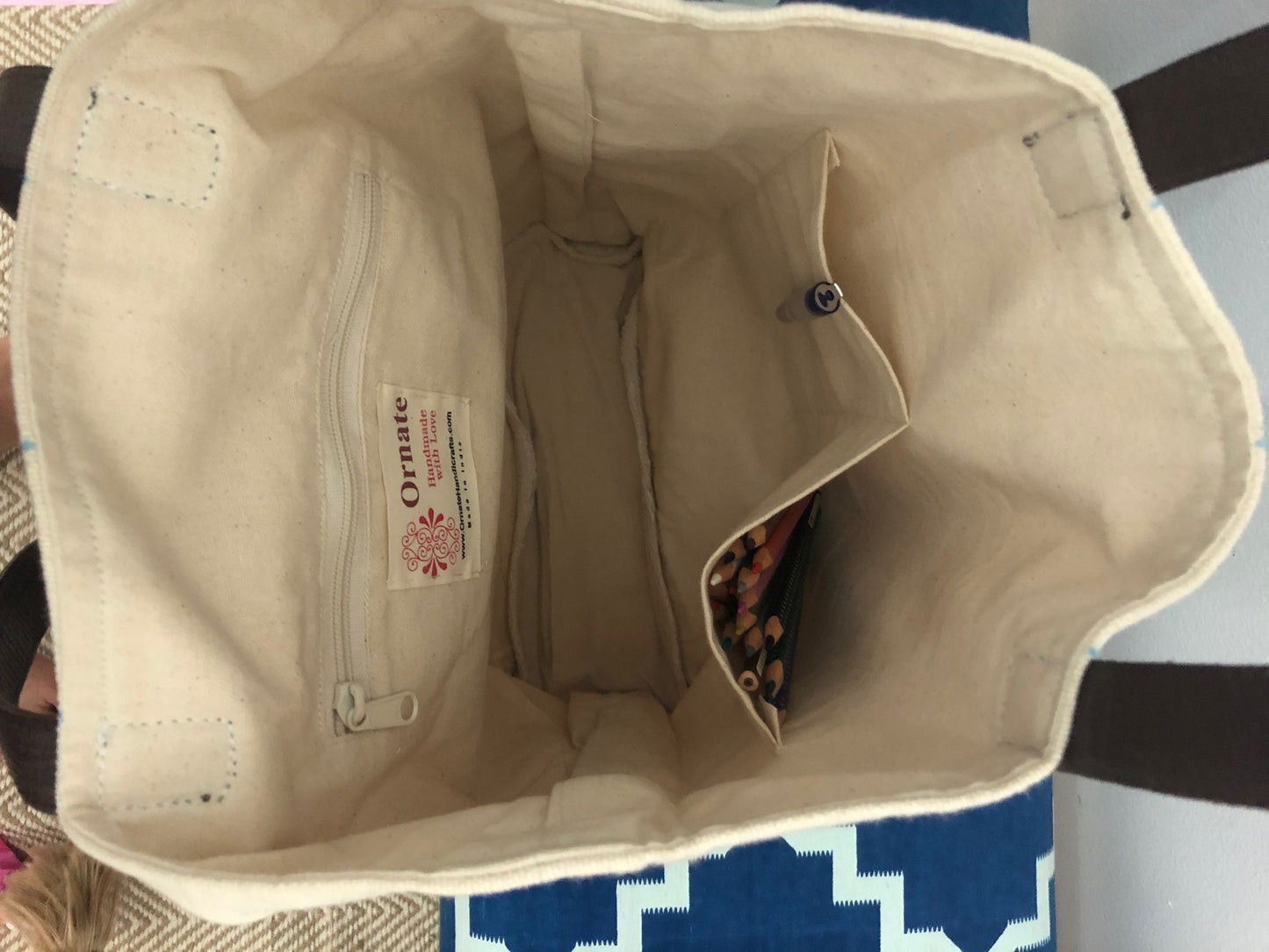 Set of DIY Tote Bag & 2 assorted wooden block