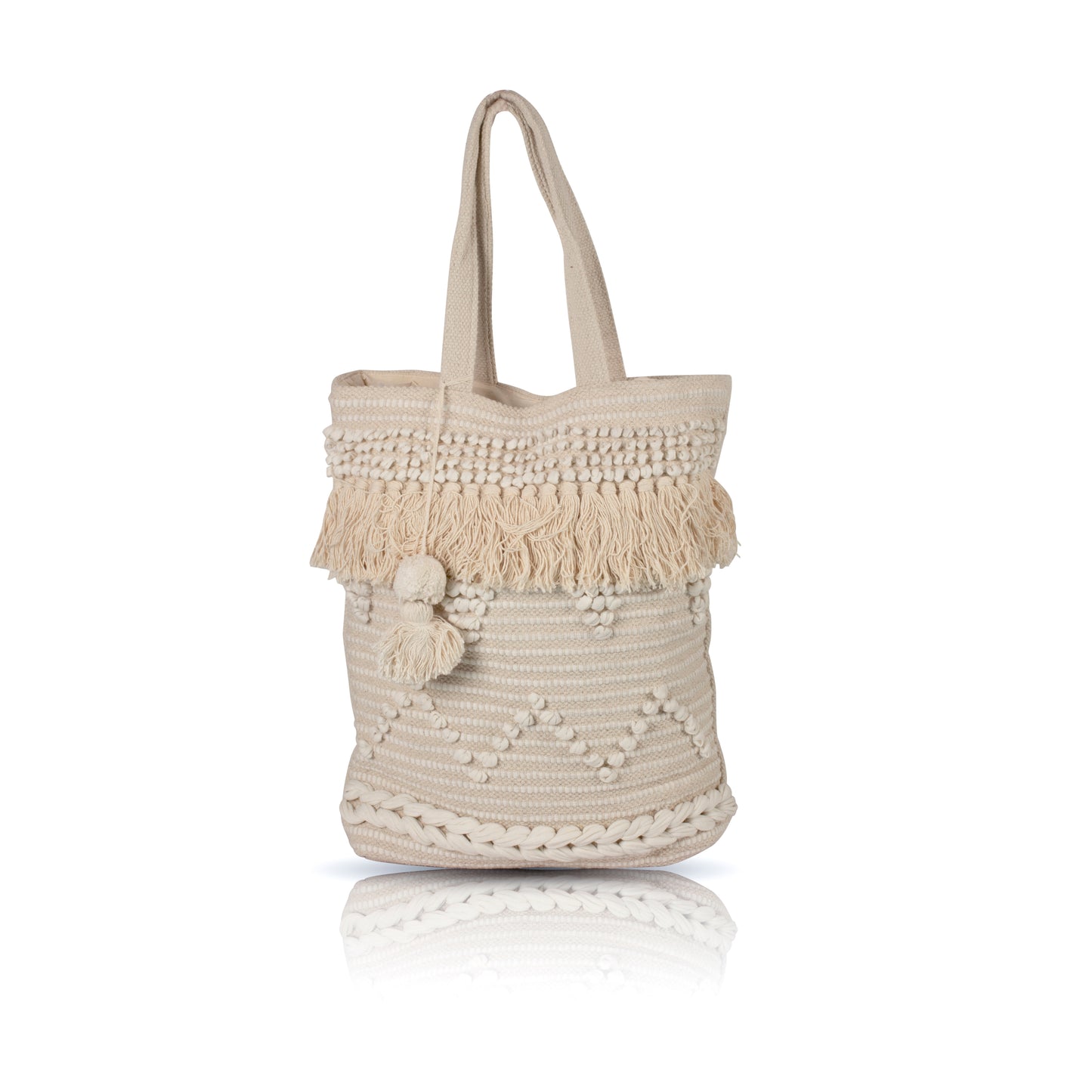 Beige Boho Shoulder Bag