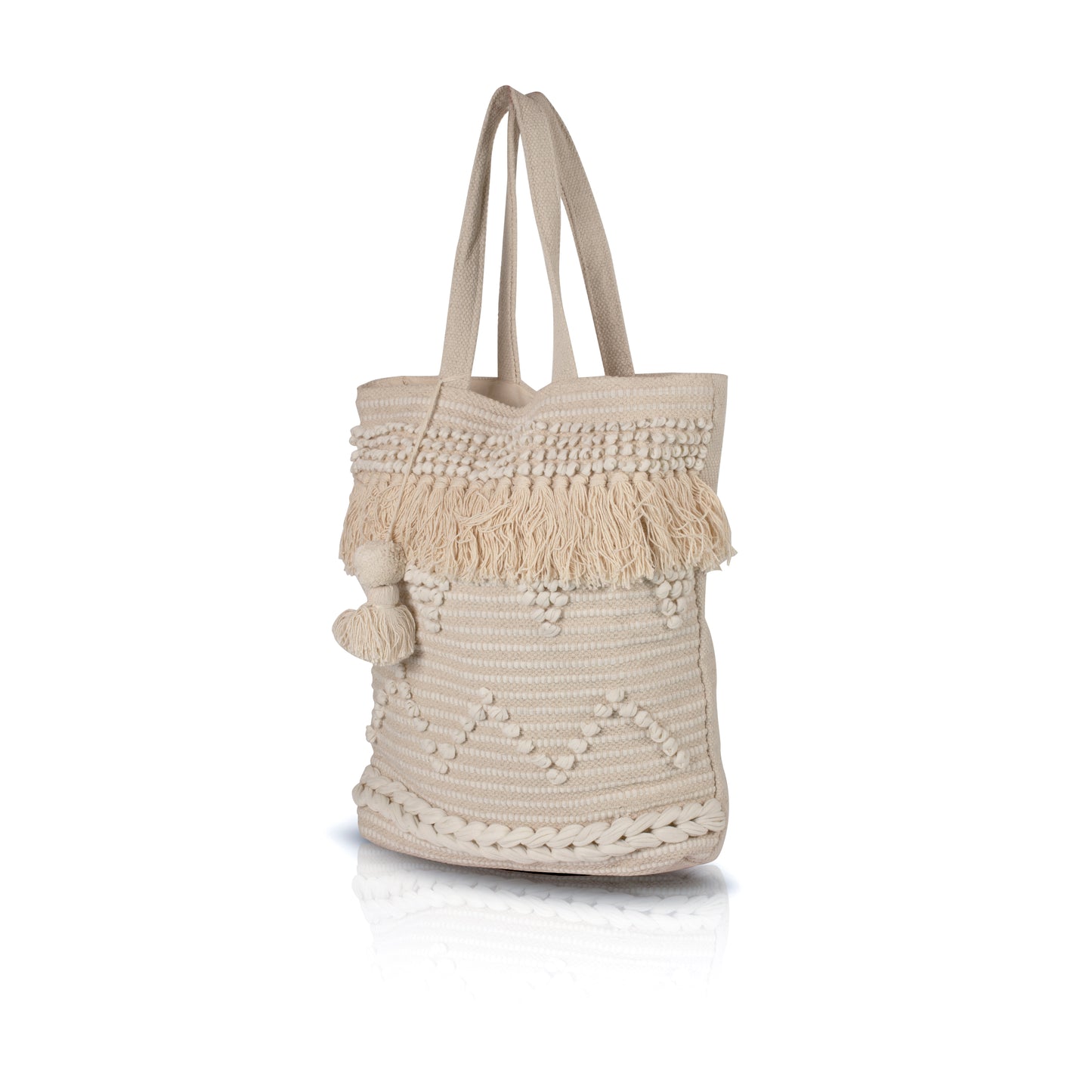 Beige Boho Shoulder Bag
