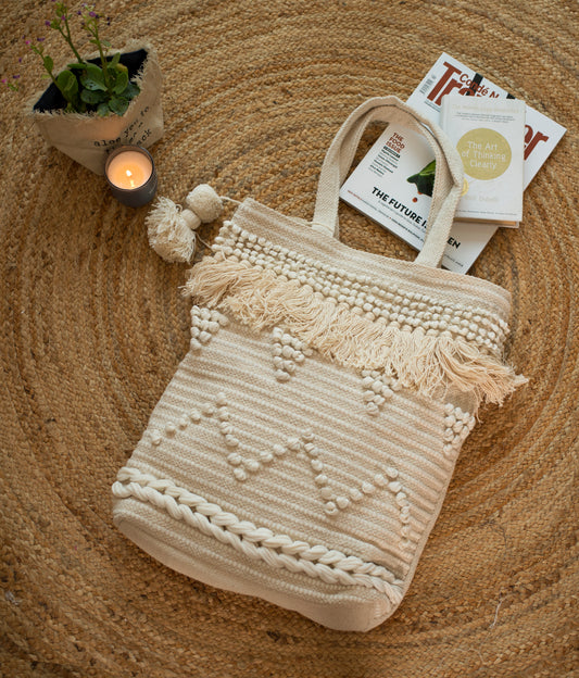 Beige Boho Shoulder Bag