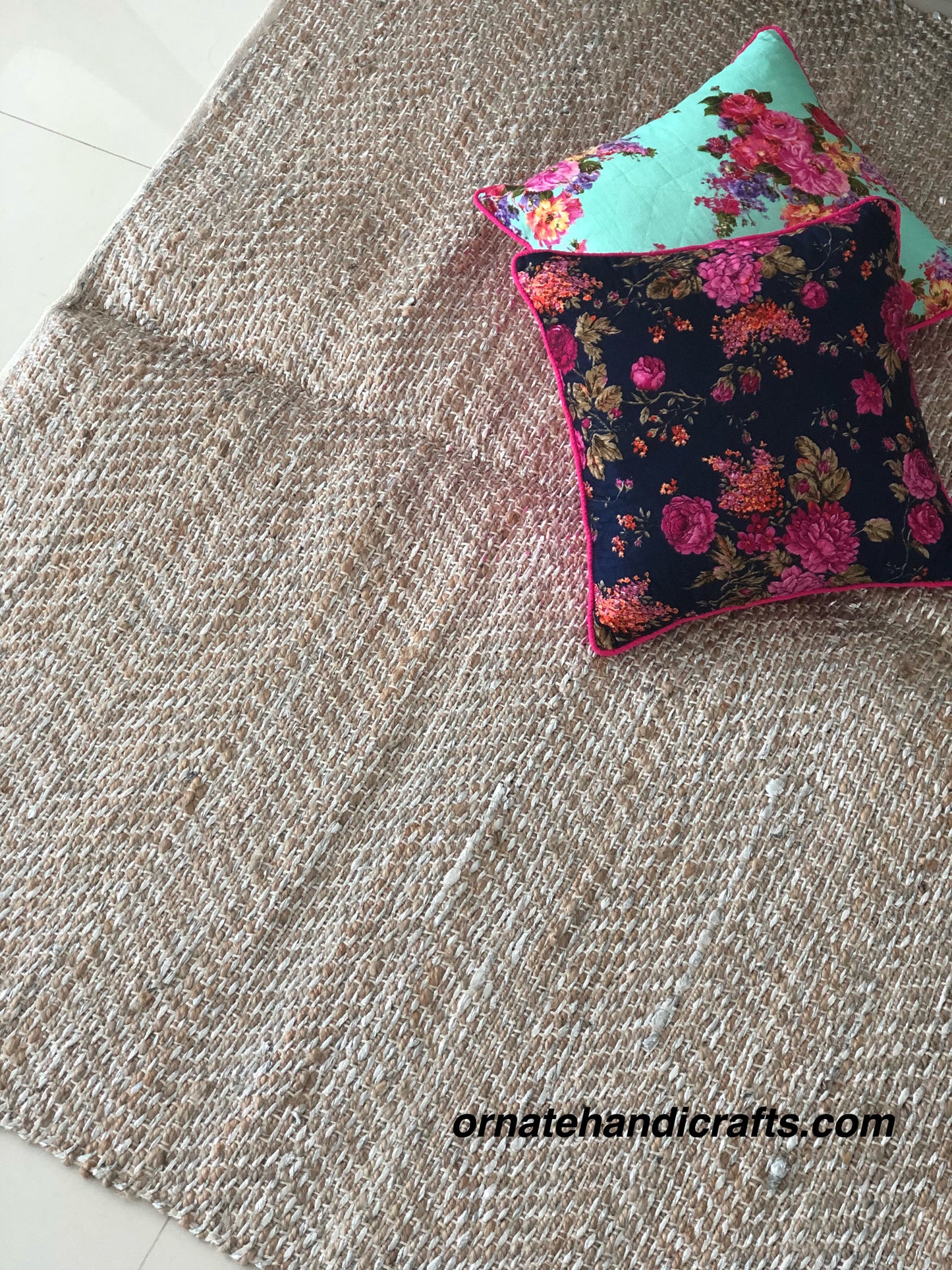 Jute Silver Rug  5x8 feet