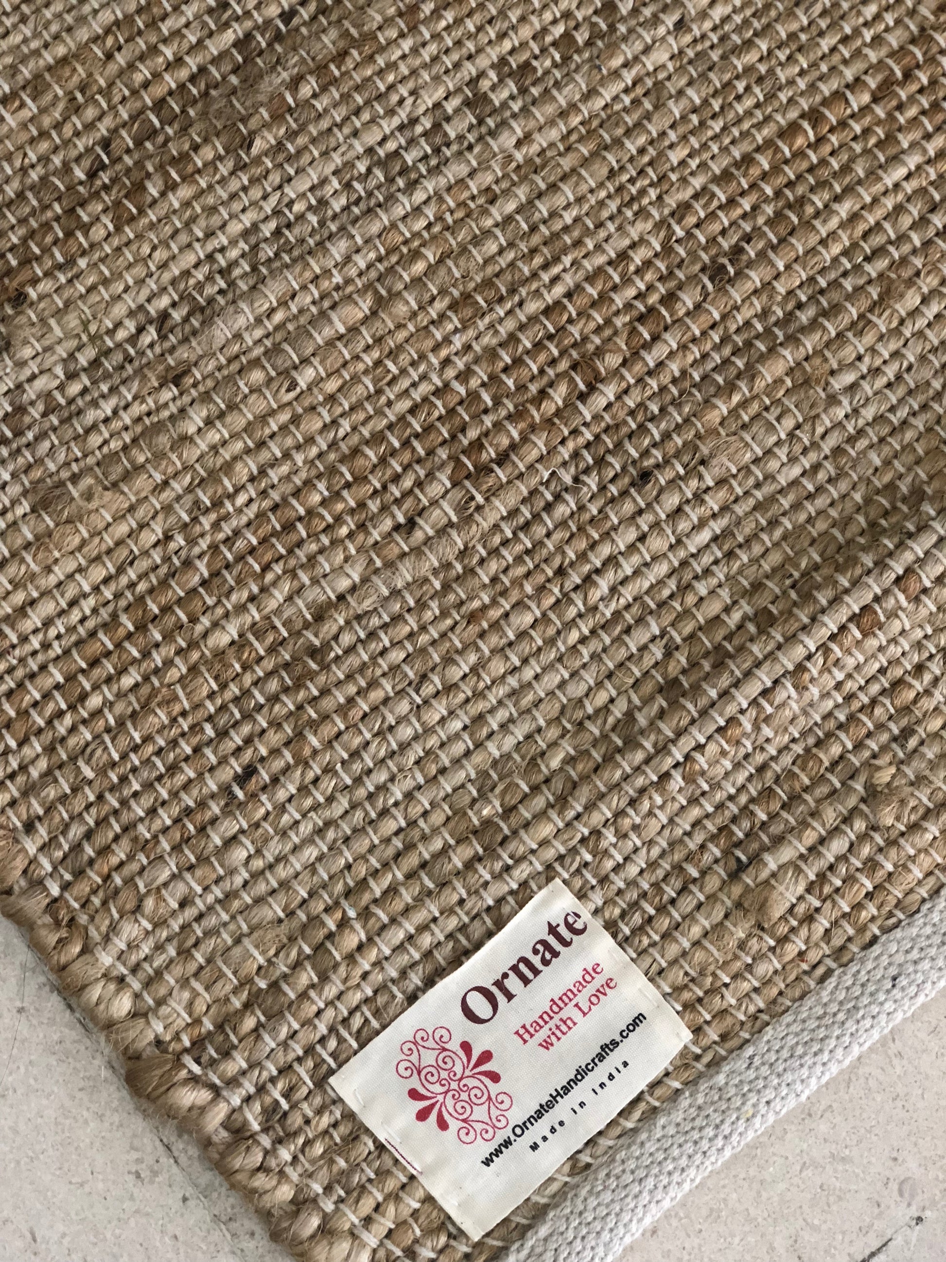 Natural texture soft jute rug for high traffic areas like living rooms by Ornate Handicrafts